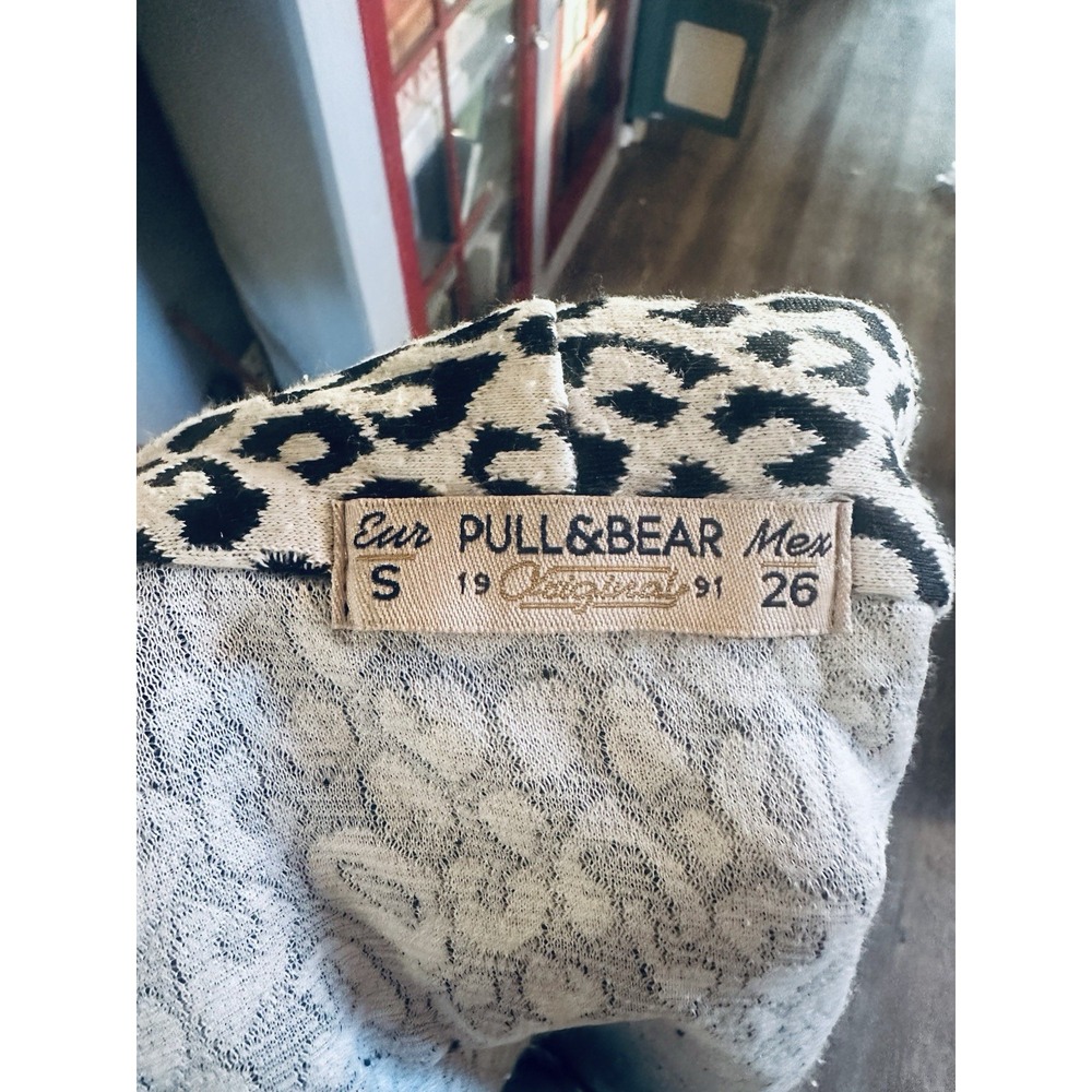 Pull&Bear Leopard Print Blazer Open Front Jacket Animal Print Small - Picture 3 of 3